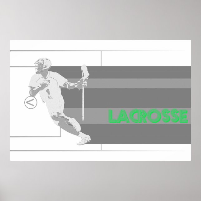 vintage lacrosse full field stripe poster (Front)