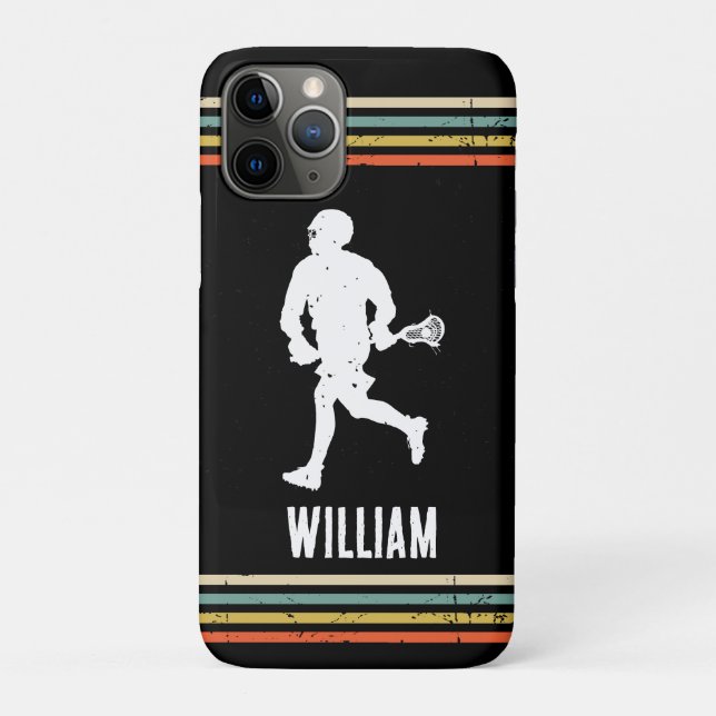 Vintage  Lacrosse Personalized  Case-Mate iPhone Case (Back)