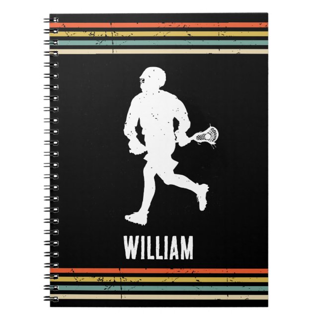 Vintage  Lacrosse Personalized  Notebook (Front)
