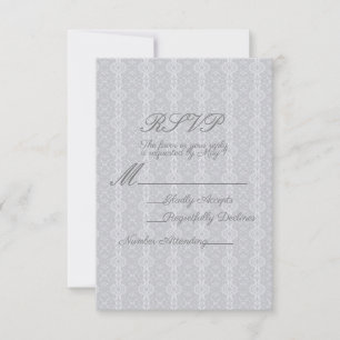 Vintage Lacy Lace Elegant Minimal RSVP Reply Card