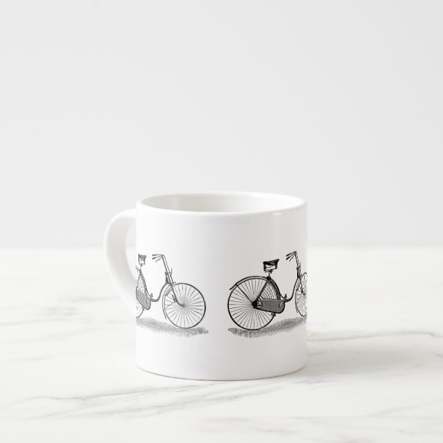 Vintage Ladies Bicycle Espresso Cup (Front Left)