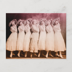 Vintage ladies dancing postcard