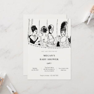 Vintage ladies elegant baby shower invitation