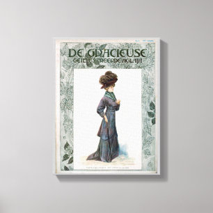 Vintage Ladies Fashion Design Illustration Canvas Print