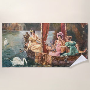 Vintage Ladies on the Water Beach Towel
