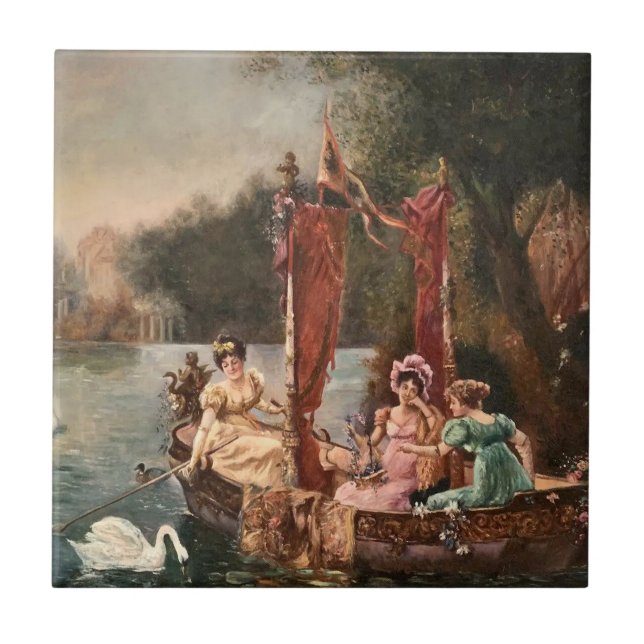 Vintage Ladies on the Water Tile (Front)