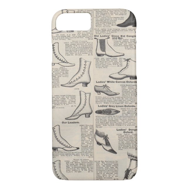 Vintage Ladies' Shoes Catalogue - 1900s Fashion Case-Mate iPhone Case (Back)