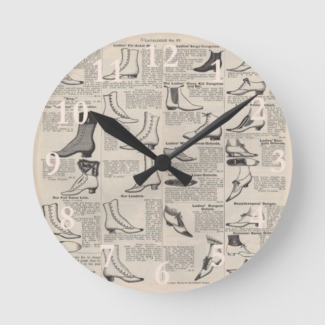 Vintage Ladies' Shoes Catalogue - 1900s Fashion Round Clock (Front)