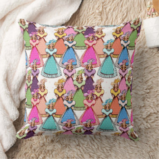 Vintage Ladies Throw Pillow