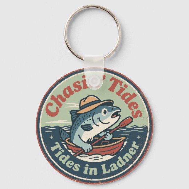 Vintage Ladner BC Fishing Tides Keychain (Front)