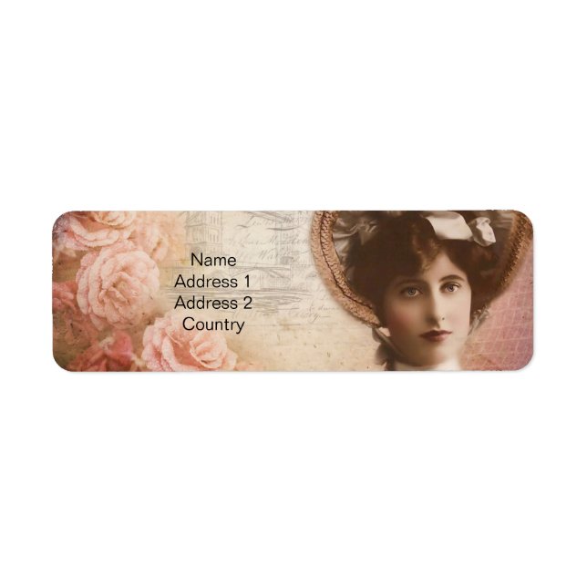 Vintage Lady Address Label (Front)