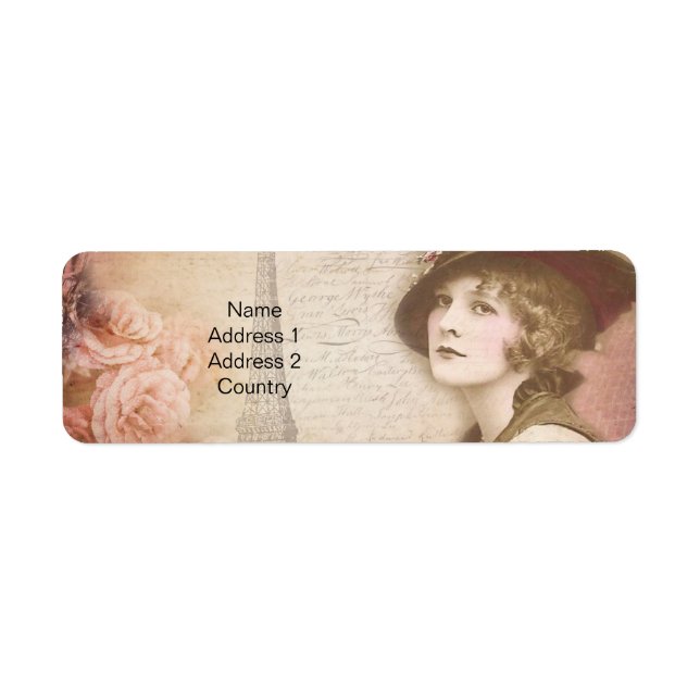 Vintage Lady Address Label (Front)