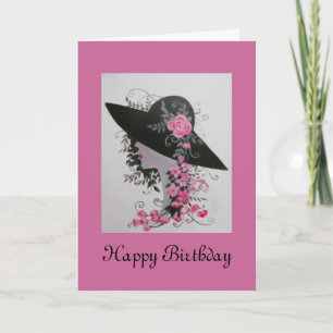 VINTAGE LADY BIRTHDAY CARD