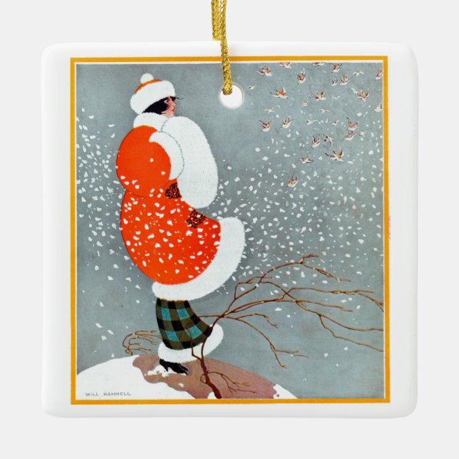 Vintage Lady Christmas Ornament (Front)