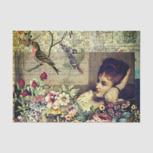 Vintage Lady collage Tissue Paper