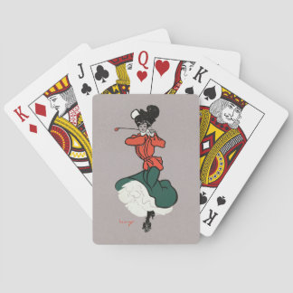 Vintage Lady Golfer Playing Cards
