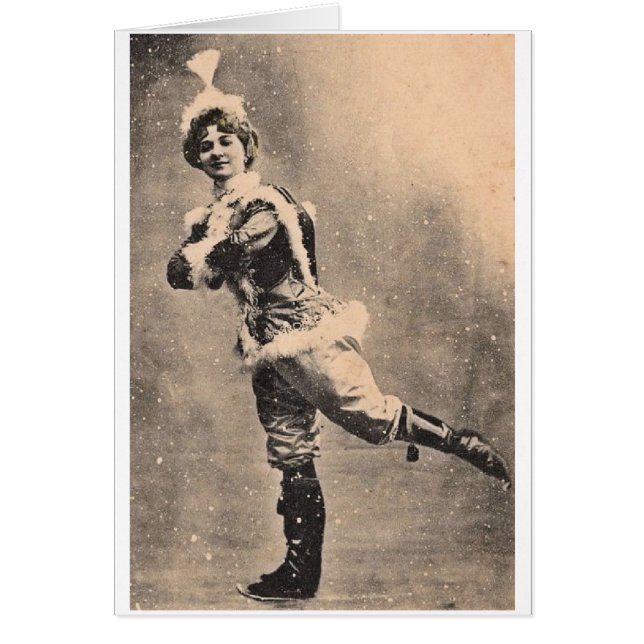 Vintage Lady Ice Skater, (Front)