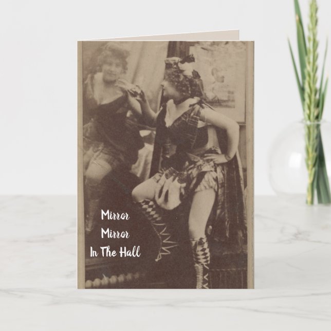 Vintage Lady in the Mirror Birthday Card (Front)