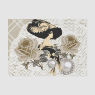 Vintage Lady Ivory Lace Elegant Tissue Paper