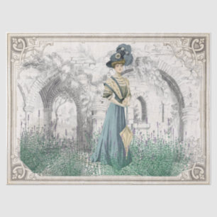 Vintage Lady Lavender Garden French Frame Arch Tissue Paper