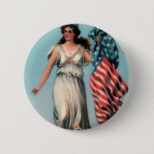 Vintage Lady Liberty 2 Inch Round Button