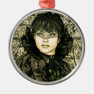 Vintage Lady Metal Ornament