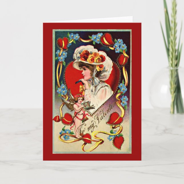 Vintage Lady My Valentine Card (Front)