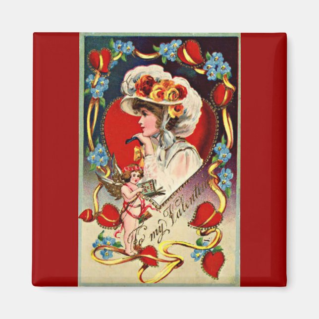 Vintage Lady My Valentine Magnet (Front)