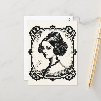Vintage Lady Portrait Stamp 1 Postcard