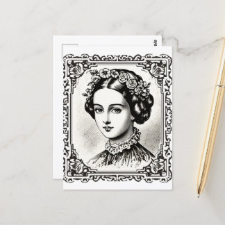 Vintage Lady Portrait Stamp 4 Postcard