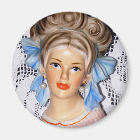 Vintage Lady Teen Head Vase Big Bow 60s