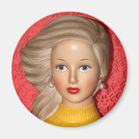 Vintage Lady Teen Head Vase Windswept Hair