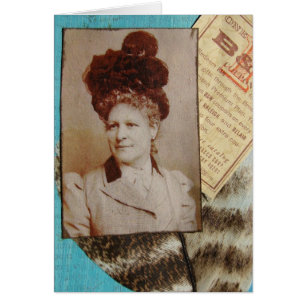 Vintage Lady, Turkey Feather Collage