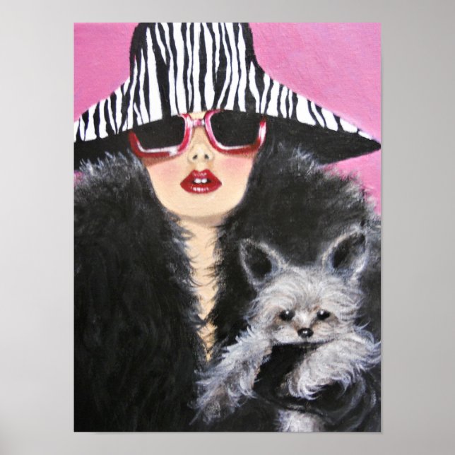 Vintage Lady With A Dog/Poster Poster (Front)