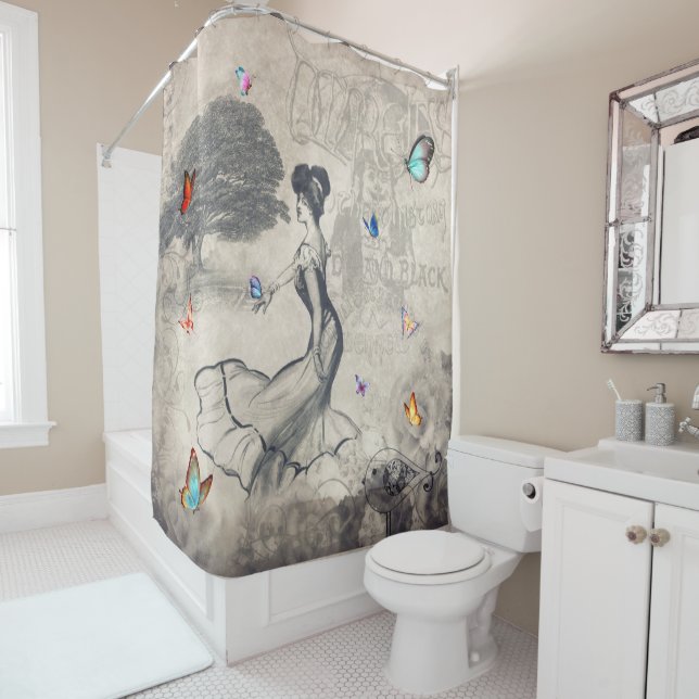 Vintage Lady with Butterflies (In Situ)