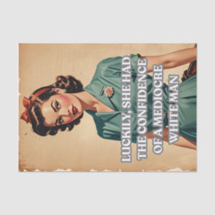Vintage Lady with Quote Confidence Decoupage Paper