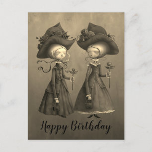 Vintage Lady Xeniana and Xanianna sepia Postcard