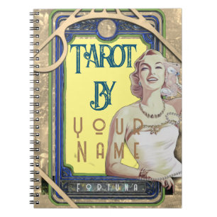Vintage Lady Yellow Tarot Card Notebook