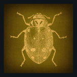 Vintage Ladybug Art Retro Gold & Green Style Poster<br><div class="desc">A fun antique illustrated ladybug print design with illustrated antique artwork on a white background. Featuring a classic style rustic ladybug design, perfect for anyone who loves bugs, insects, gardening and old fashioned antique art. Find more fun vintage art pattern designs at our Vintage Atmosphere zazzle store, with thousands of...</div>