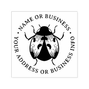 Vintage Ladybug Business Name Return Address Self-inking Stamp