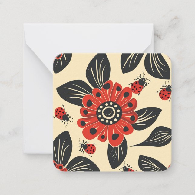 Vintage Ladybug Elegance Card (Front)