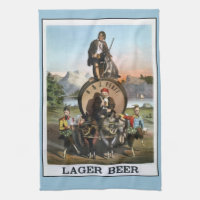 Vintage Lager Beer Bar Towel
