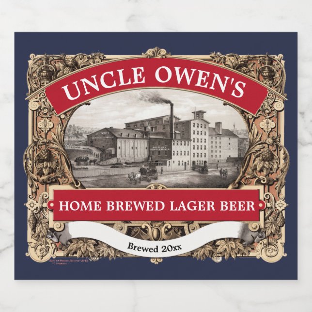 Vintage Lager Beer Template Beer Bottle Label (Single Label)