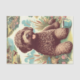 Vintage Lagotto Romagnolo Illustration Tissue Paper