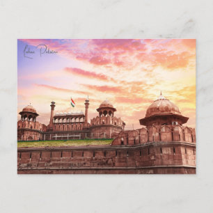 Vintage Lahore Pakistan Badshahi Travel watercolor Postcard