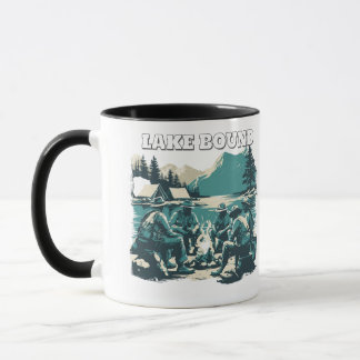 Vintage Lake Bound Camping Campfire Graphic Mug