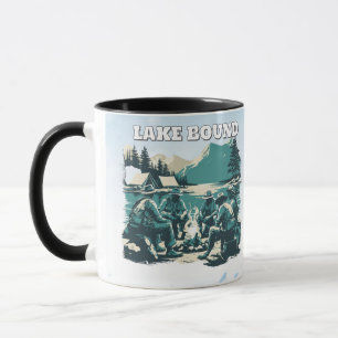 Vintage Lake Bound Camping Campfire Graphic Mug