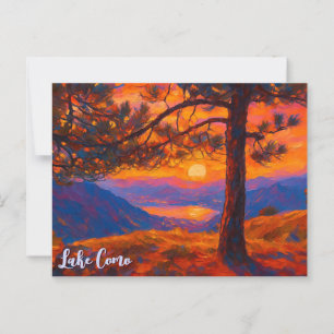 Vintage Lake Como Italy Retro Mountains Postcard