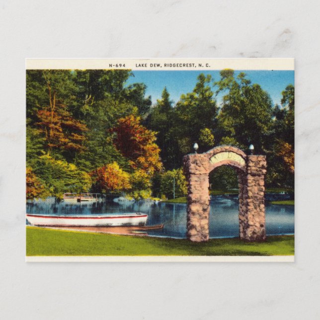 Vintage, Lake Dew, Ridgecrest, North Carolina Postcard (Front)