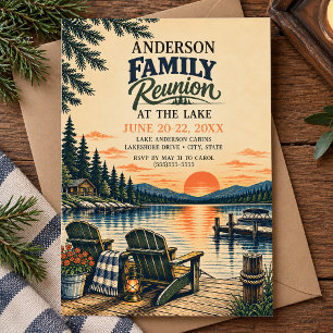 Vintage Lake Family Reunion Invitation